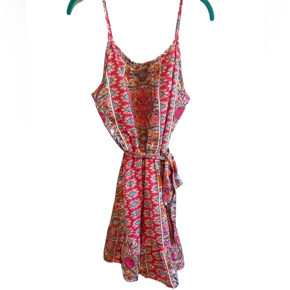 Pretty Garden Dress size L summer pink floral design dress - Picture 7 of 16